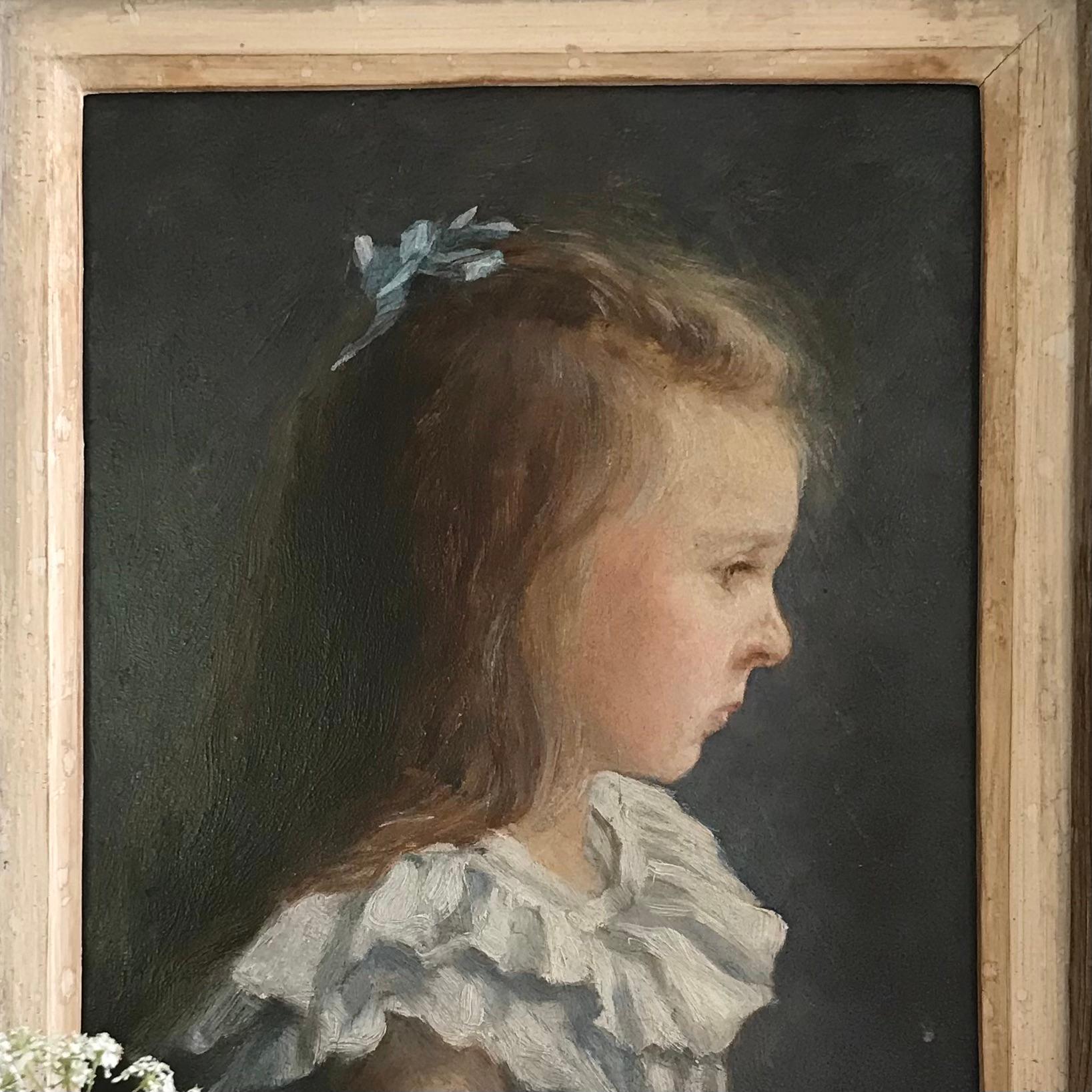 Hand-Painted 19th Century French Portrait  For Sale