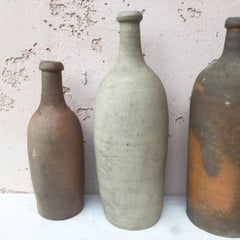 19th Century French Pottery Cider Bottle from Normandy
