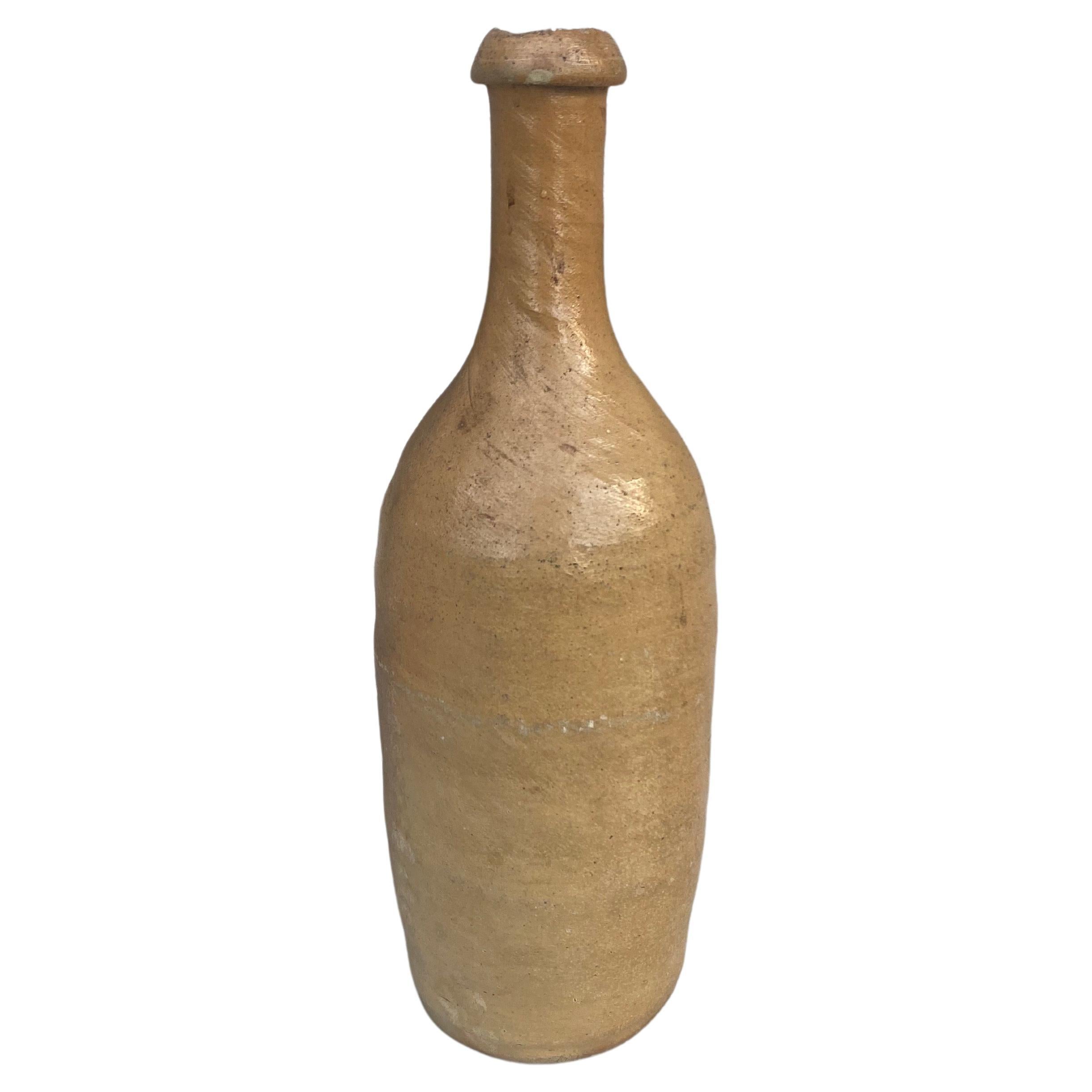 Country Bouteille à cidre en poterie française du 19ème siècle provenant de Normandie en vente