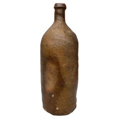 19th Century, French, Pottery Cider Bottle from Normandy