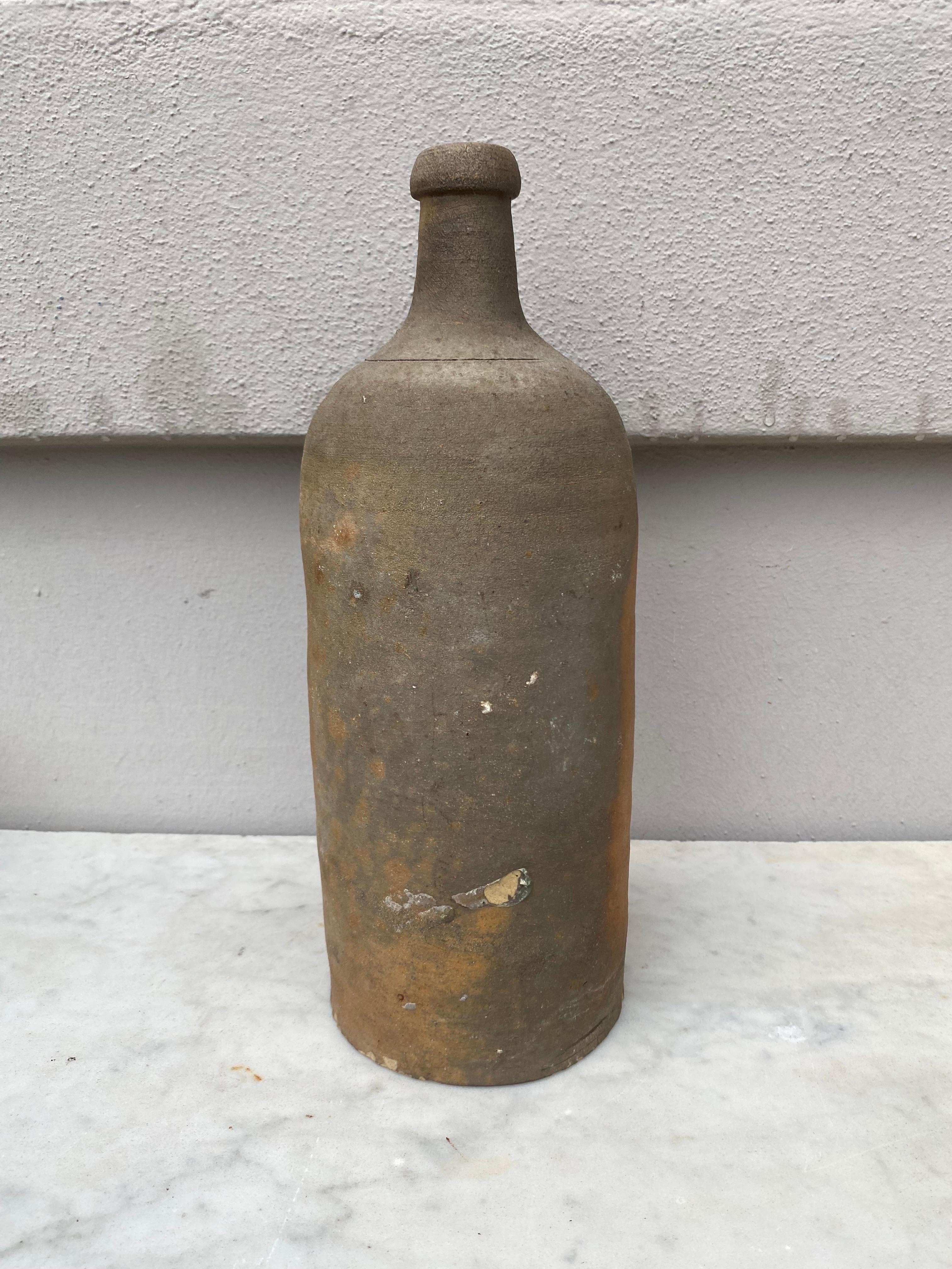 Late 19th Century 19th Century French Pottery Cider Bottle from Normandy For Sale