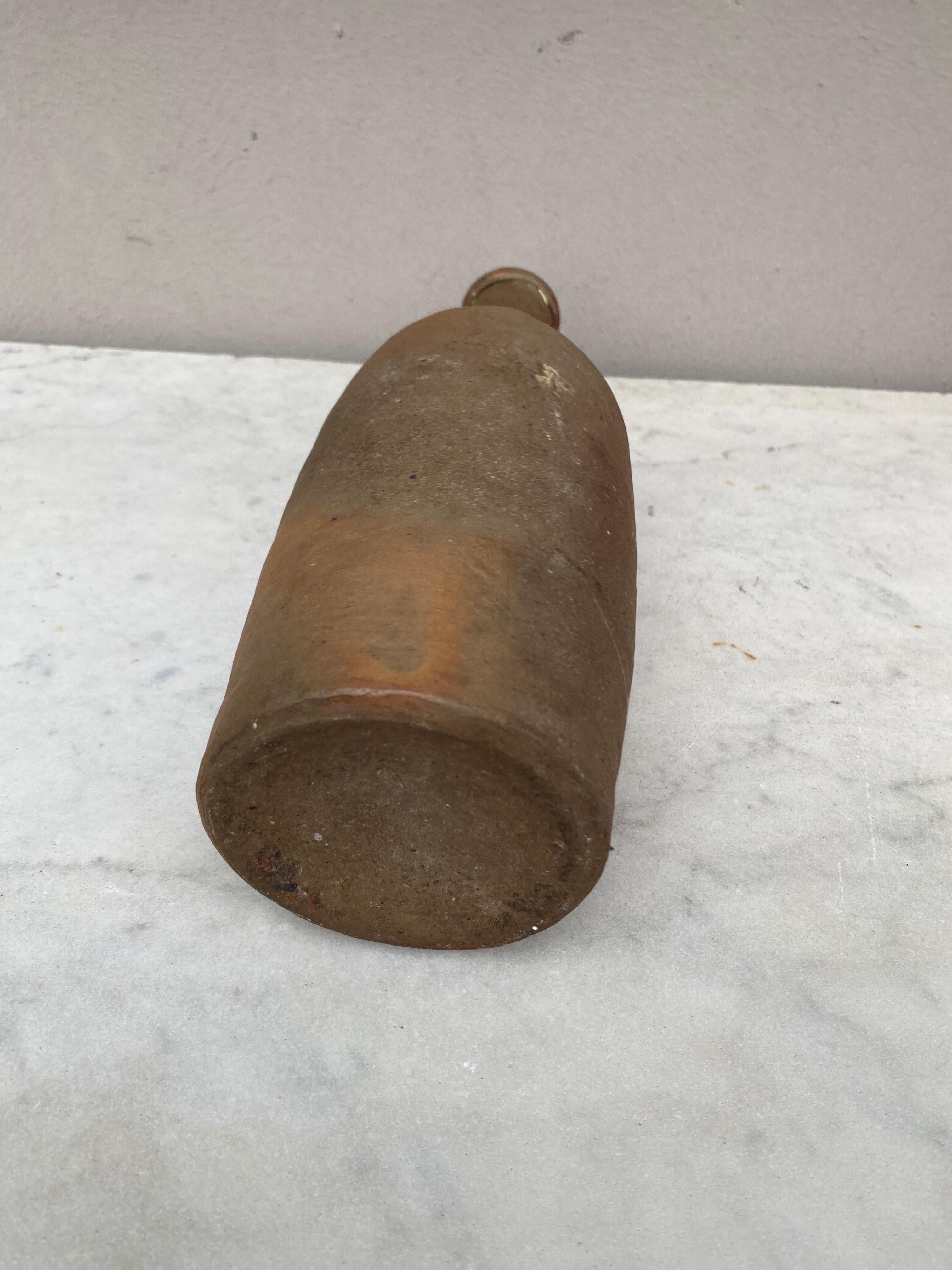 19th Century French Pottery Cider Bottle from Normandy In Good Condition For Sale In Austin, TX