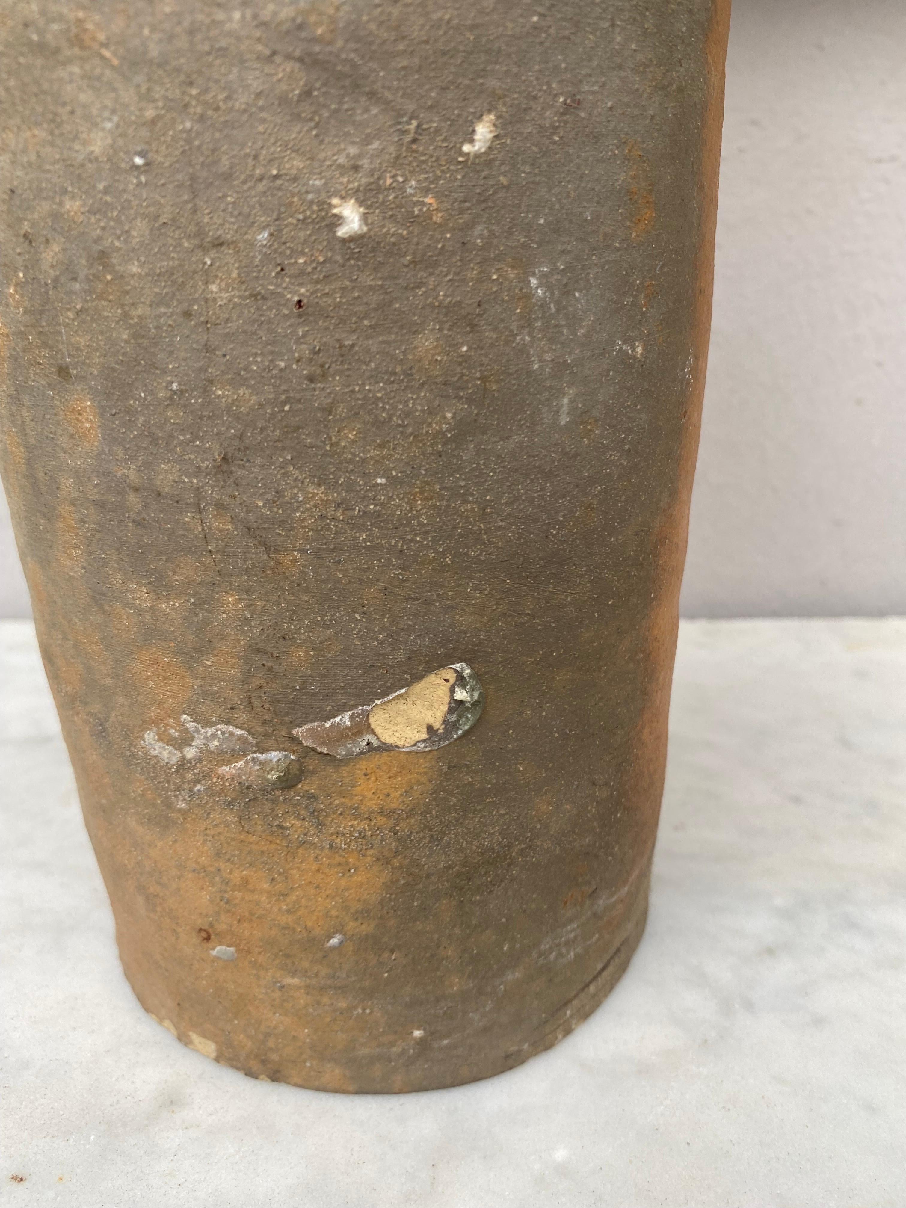 19th Century French Pottery Cider Bottle from Normandy For Sale 1