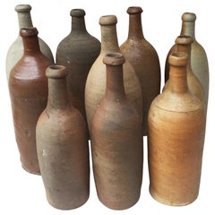 Bottiglia da sidro in ceramica francese del XIX secolo proveniente dalla Normandia