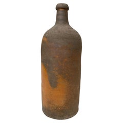 19th Century French Pottery Cider Bottle from Normandy