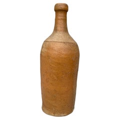 Antique 19th Century French Pottery Cider Bottle from Normandy