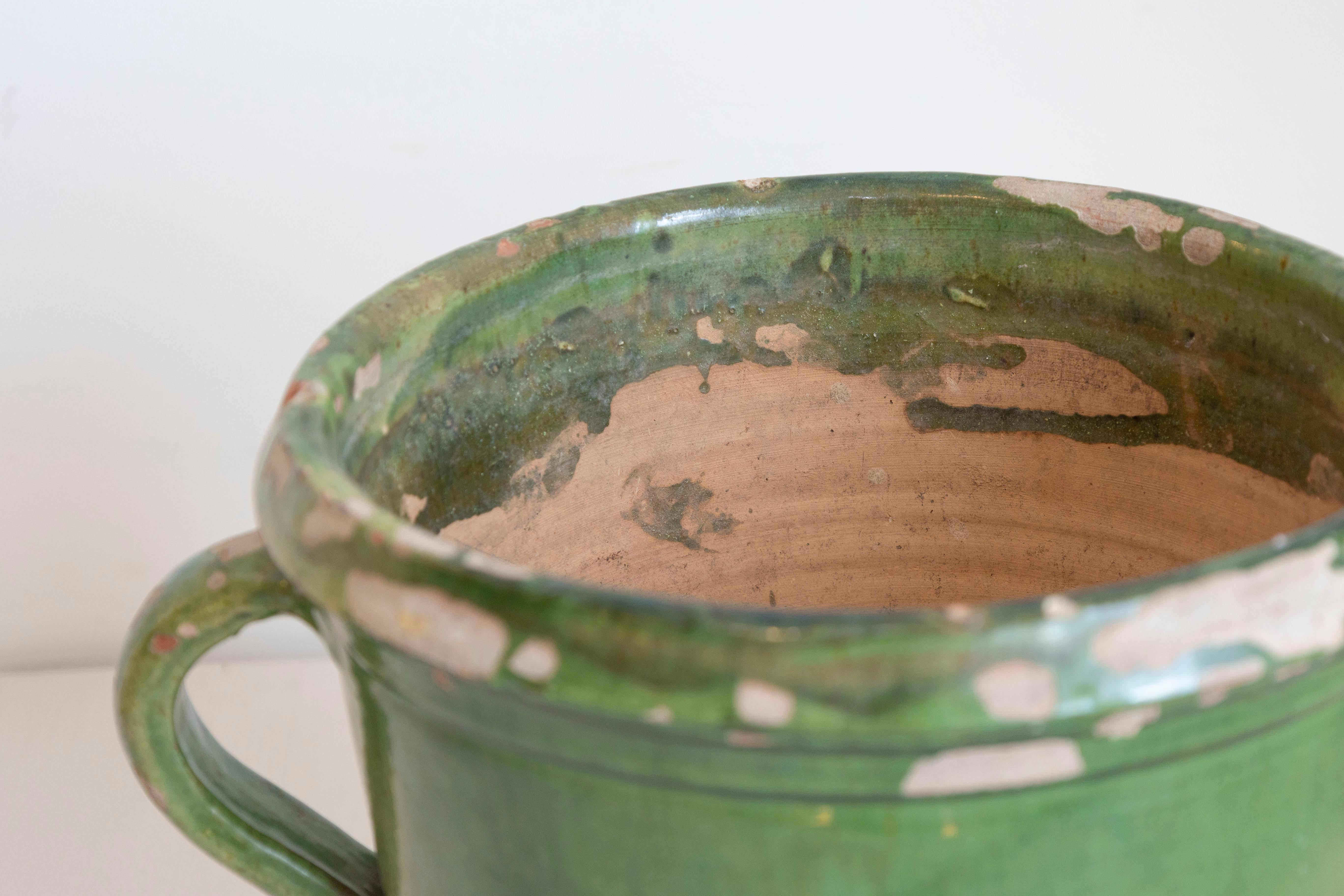XIXe siècle Jardinière française du 19ème siècle à glaçure verte en vente