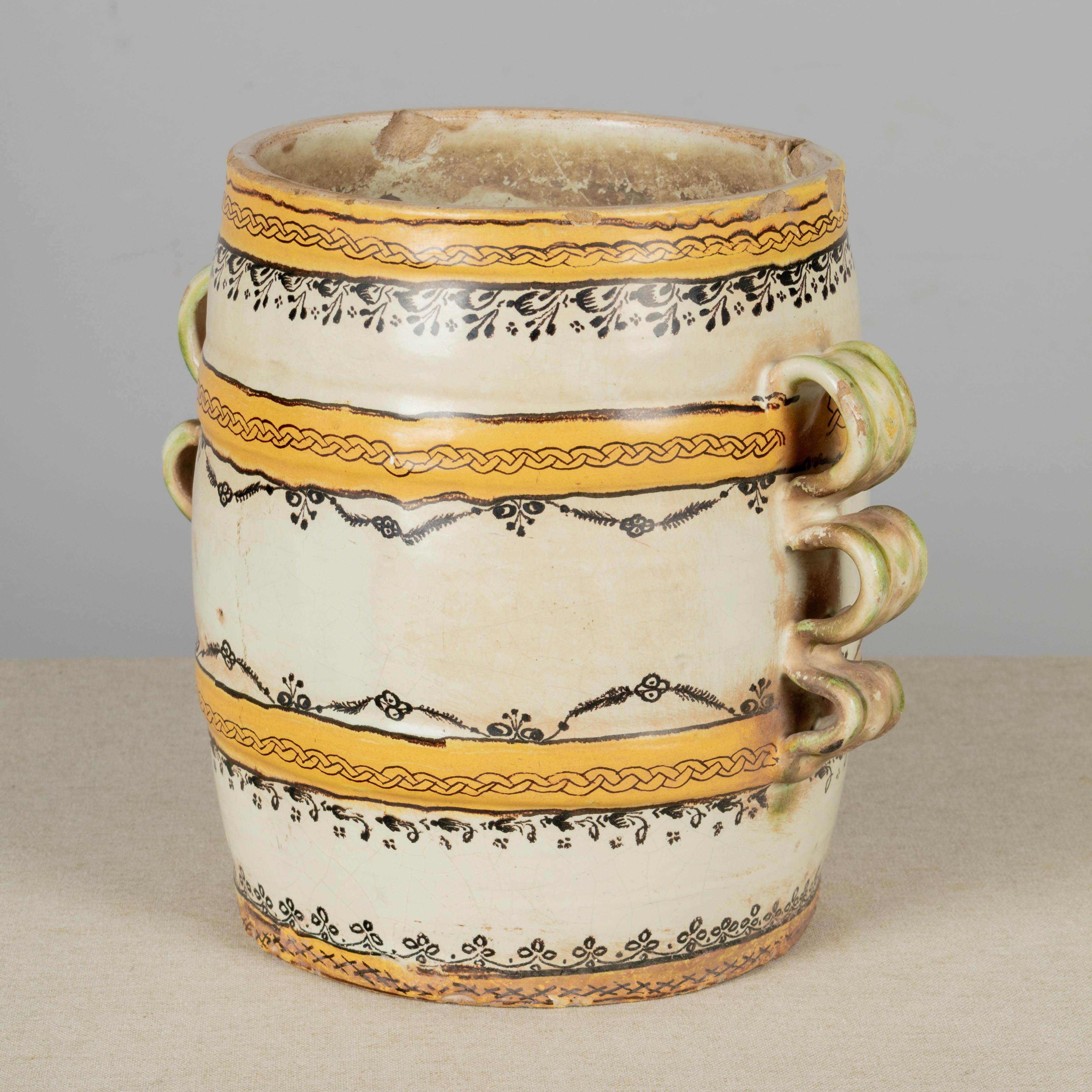 19th Century French Pottery Jar or Cachepot 3