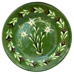 19th Century French Pottery Savoie Flower Plate