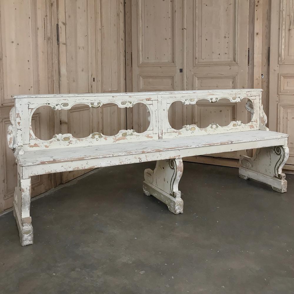 19th Century French Prayer Bench with Angels For Sale 3