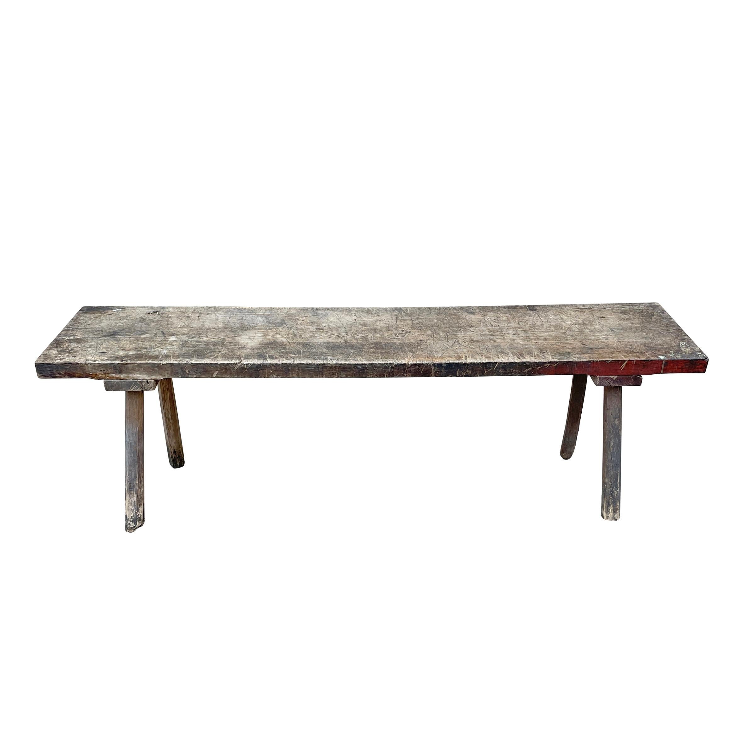 Hand-Crafted 19th Century French Primitive Low Table