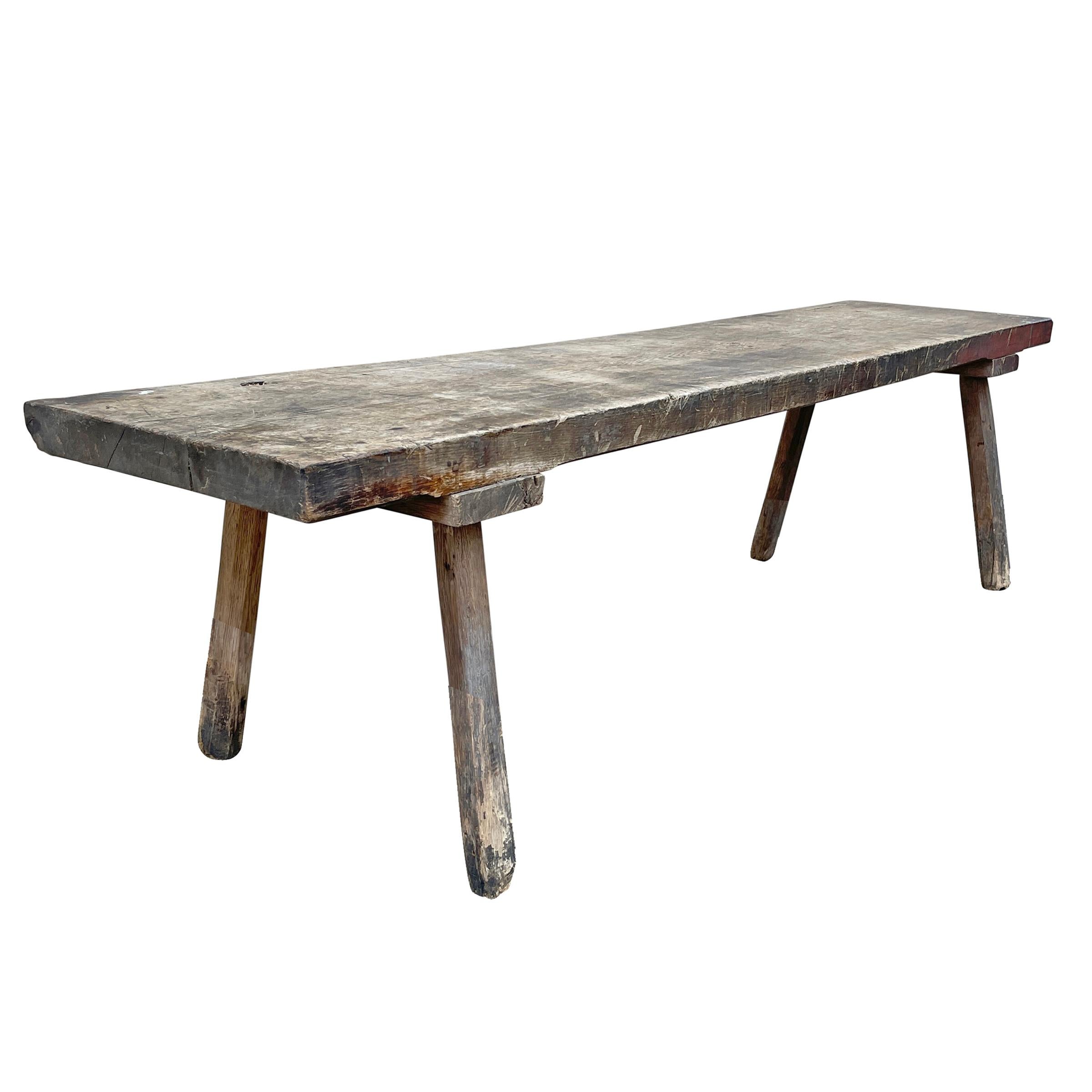 19th Century French Primitive Low Table In Good Condition For Sale In Chicago, IL