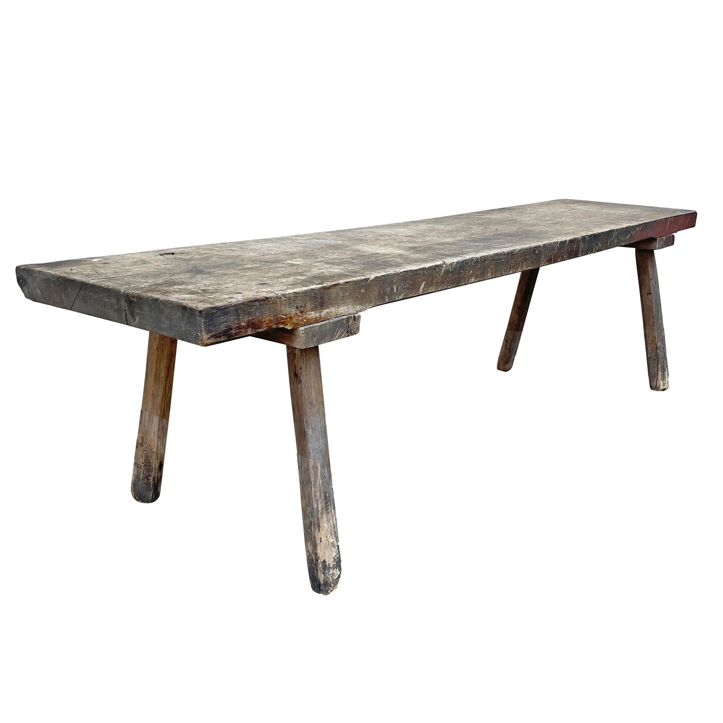 19th Century French Primitive Low Table In Good Condition In Chicago, IL