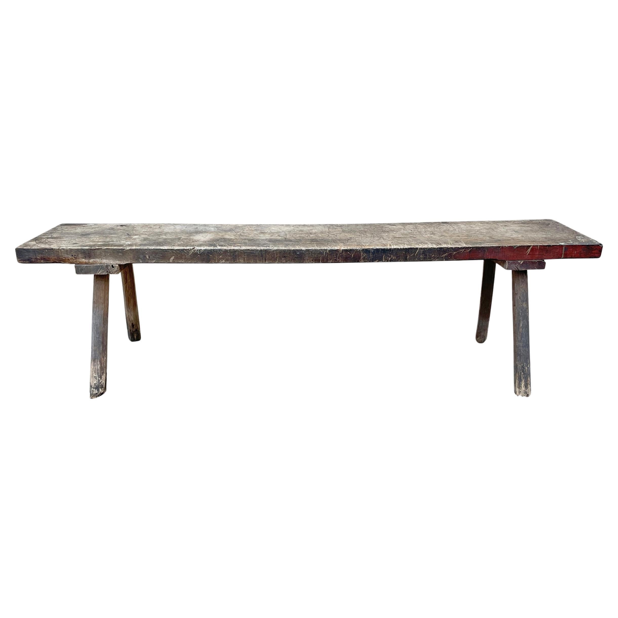 19th Century French Primitive Low Table For Sale