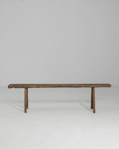 19th Century French Primitive Oak Bench