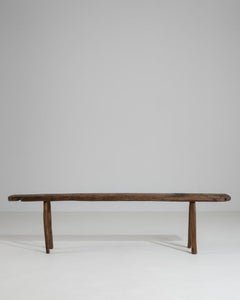 19th Century French Primitive Oak Bench