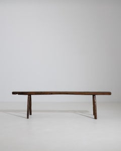19th Century French Primitive Oak Bench