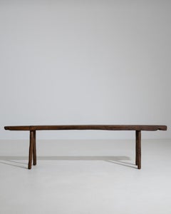 19th Century French Primitive Oak Bench