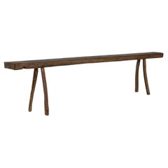19th Century French Primitive Oak Bench