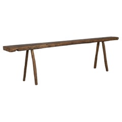 19th Century French Primitive Oak Bench