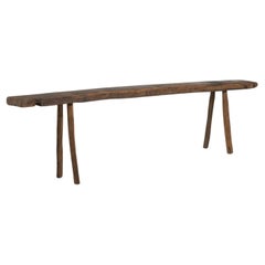 19th Century French Primitive Oak Bench