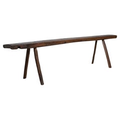 19th Century French Primitive Oak Bench
