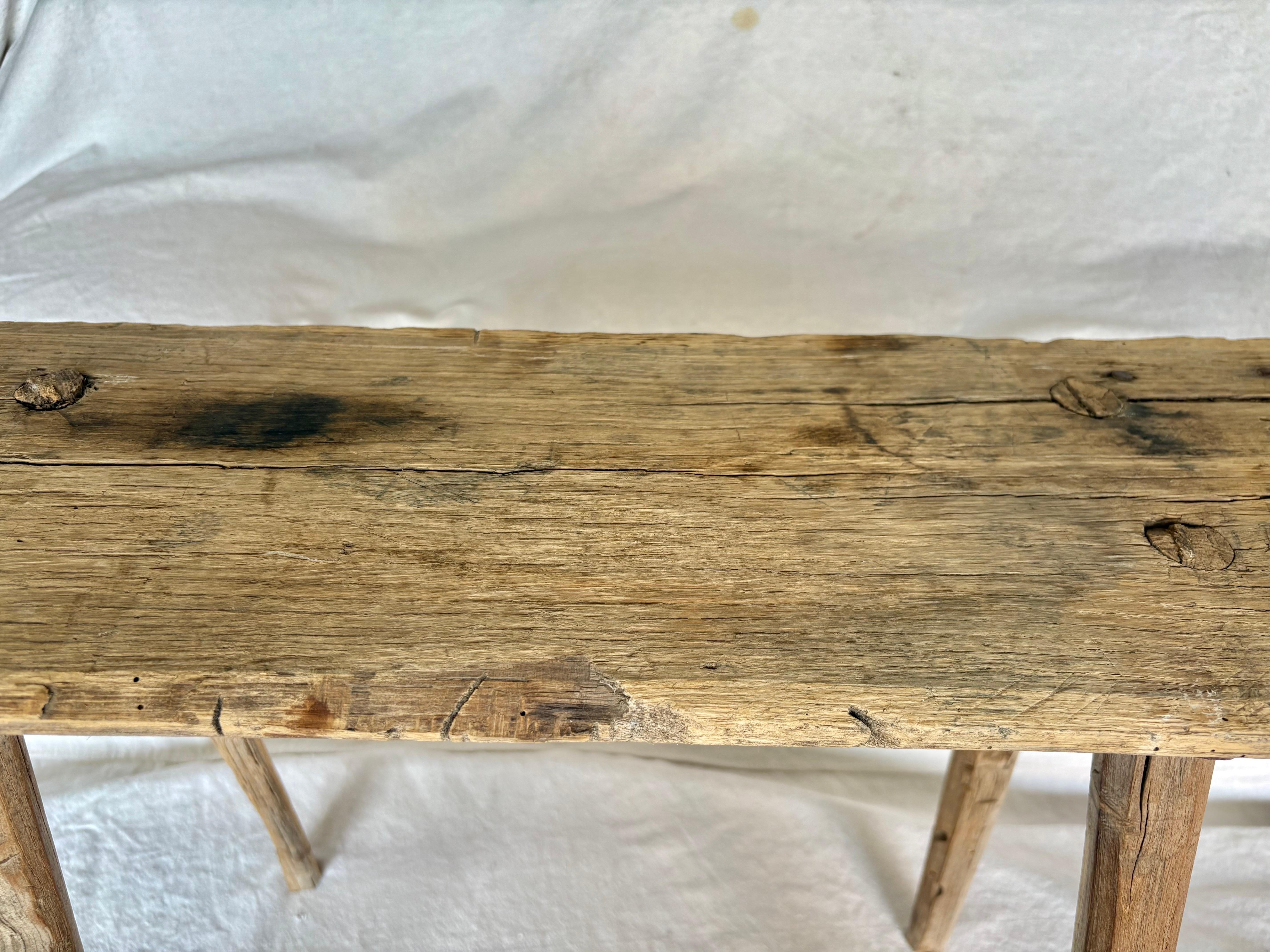 Français Banc en bois primitif français du 19e siècle en vente