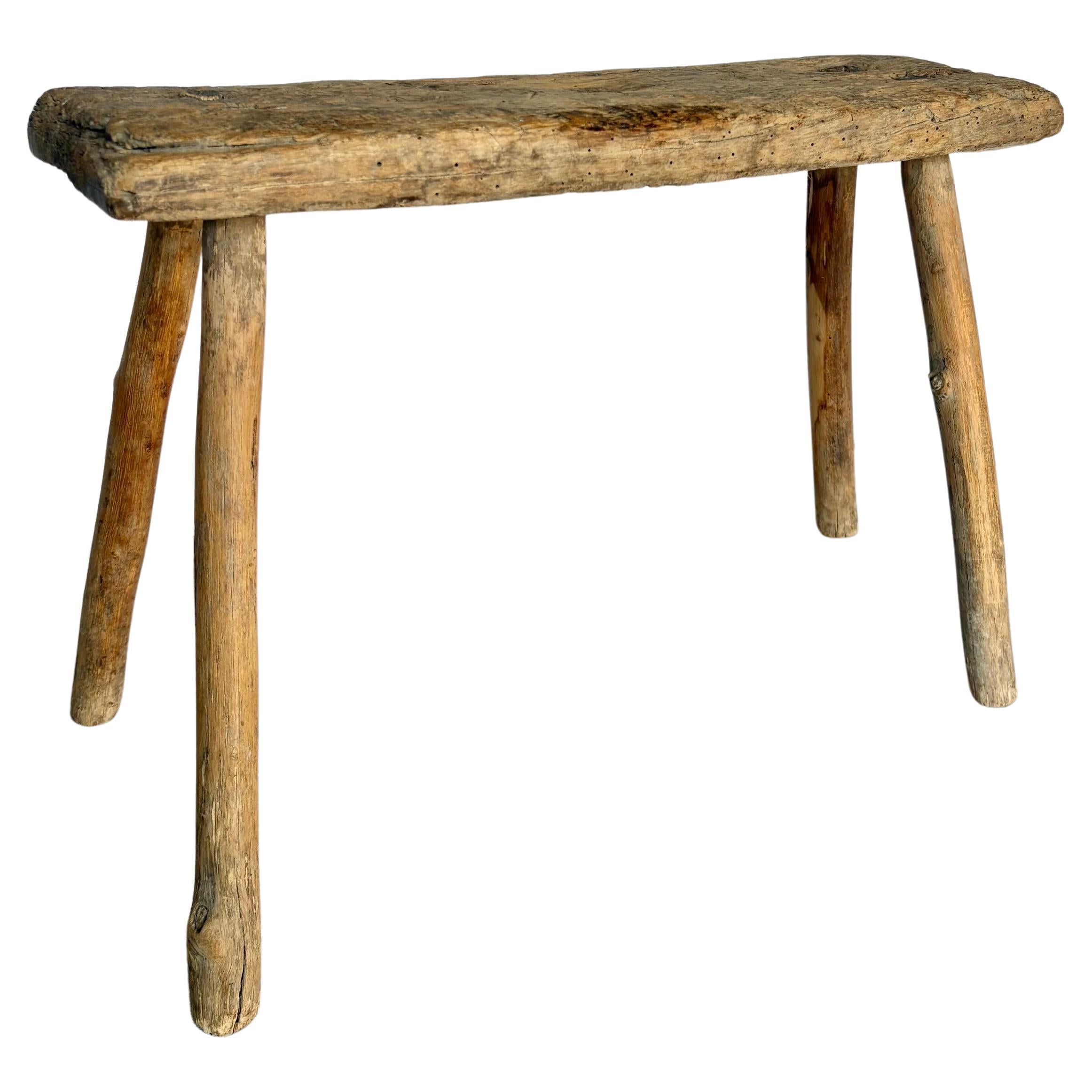 19. Jahrhundert Französisch Primitive Wood Bench im Angebot