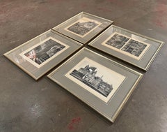 19th Century French Prints in Frames, "Chateau de Saint-Aignan", Set of 4