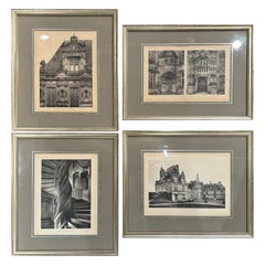19th Century French Prints in Frames, "Chateau de Saint-Aignan", Set of 4