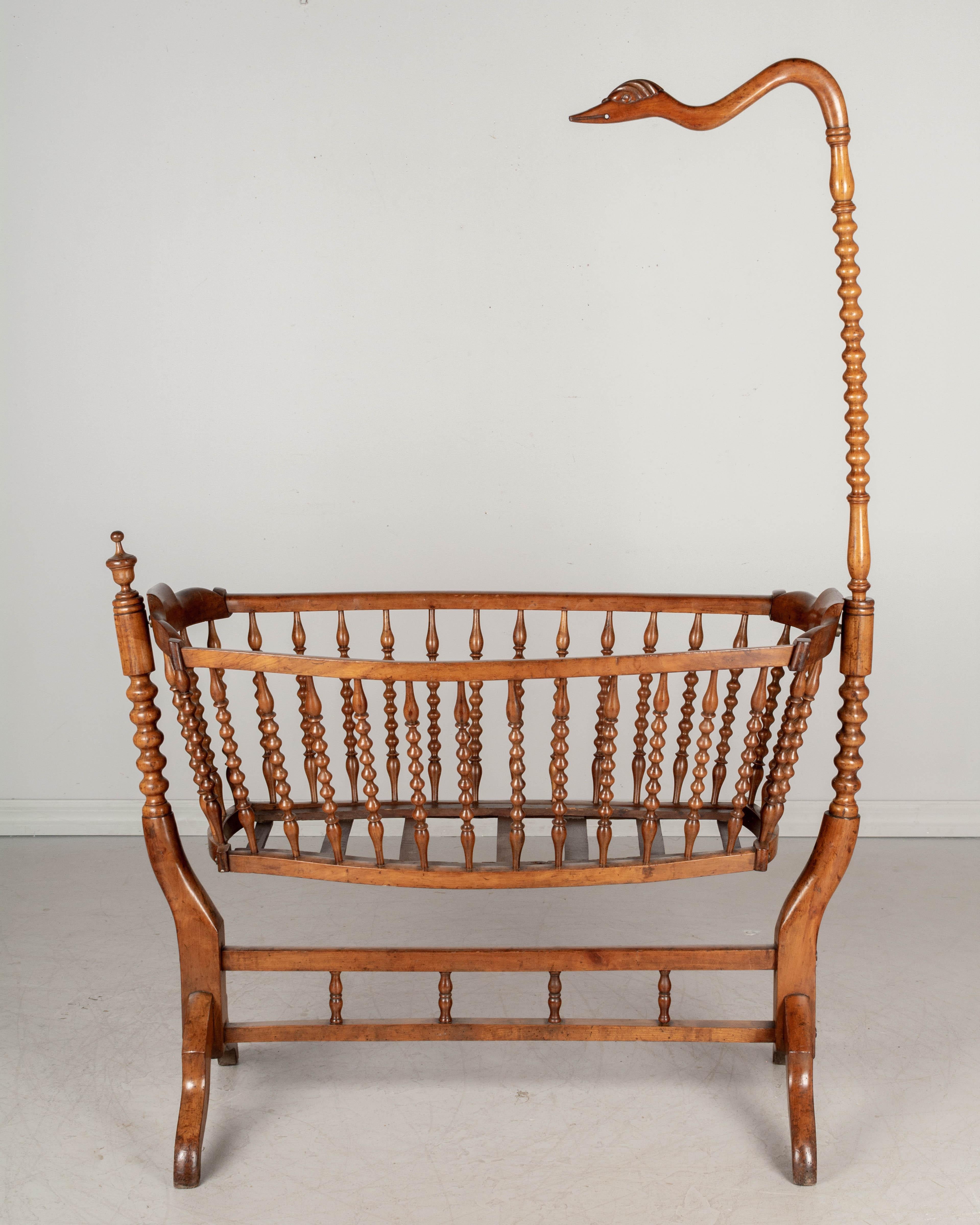 Mahogany 19th Century French Provencal Baby Cradle