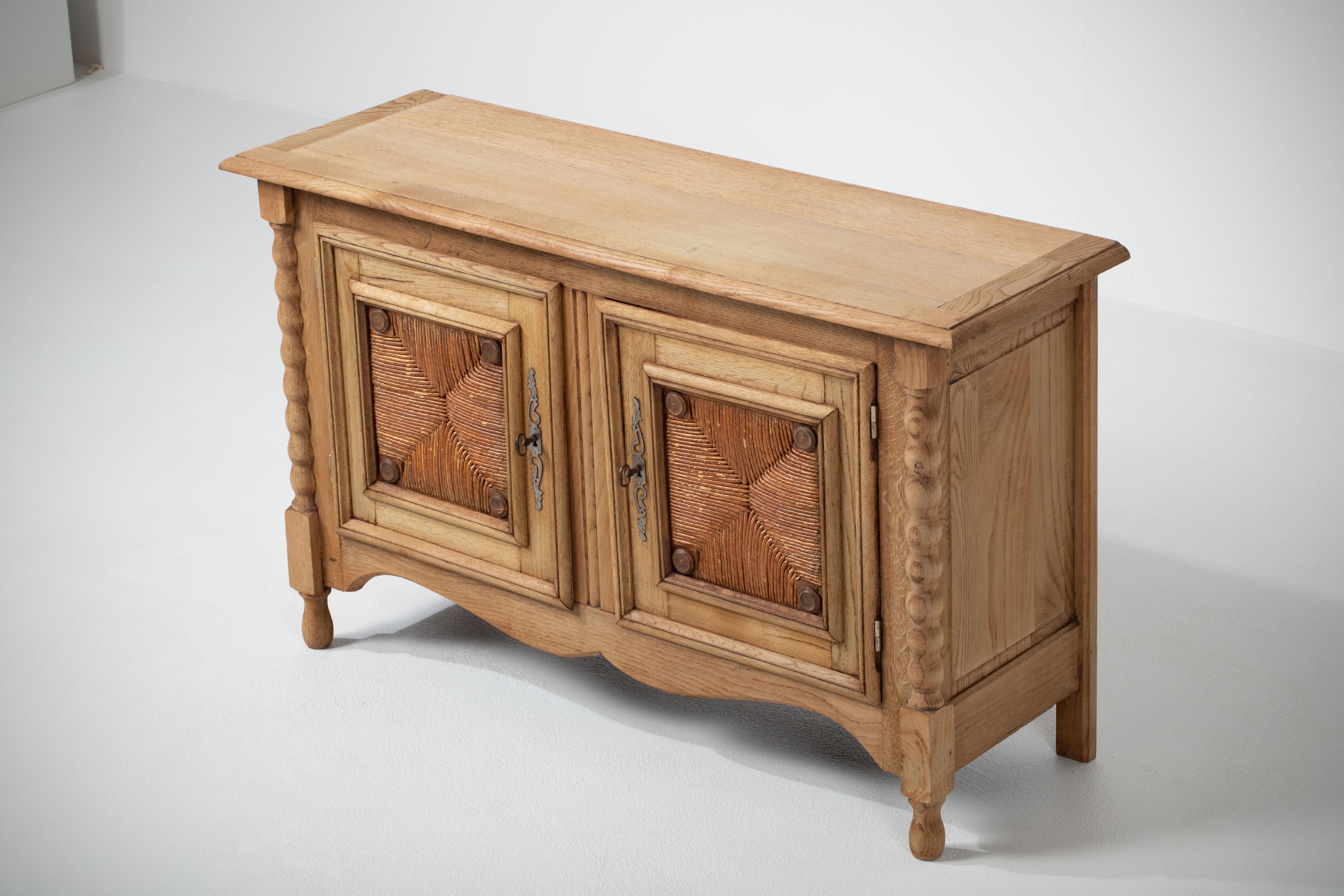20th Century French Provencal Bleached Oak Buffet Cabinet For Sale 5