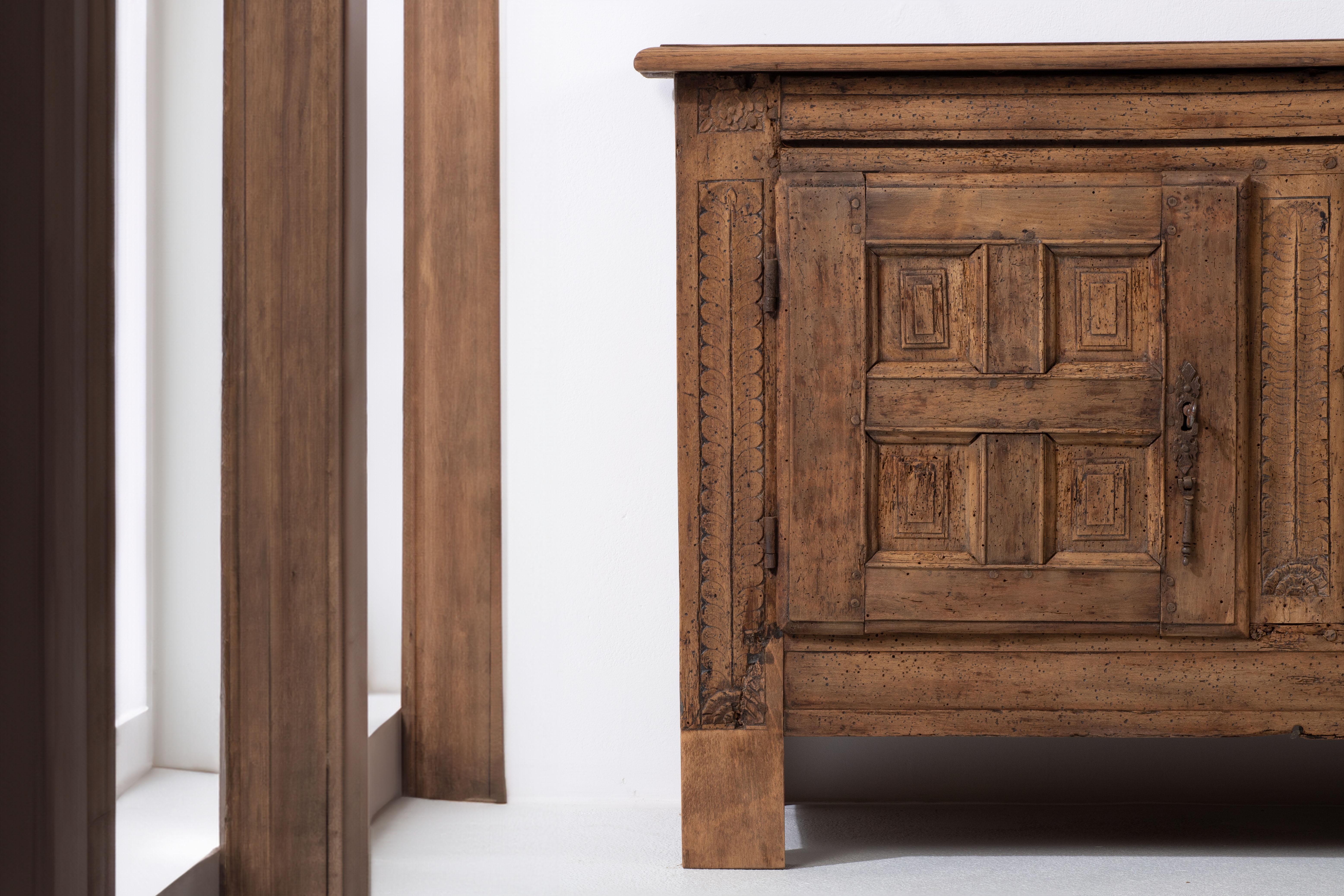 19th Century French Provencal Bleached Oak Buffet Cabinet 1