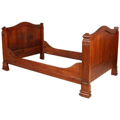 Antique 19th Century French Provencal Daybed Massive Walnut Restored and Polished to Wax