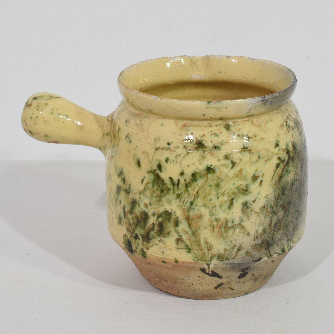 19th Century, French Provencal Glazed Earthenware Jug For Sale 1