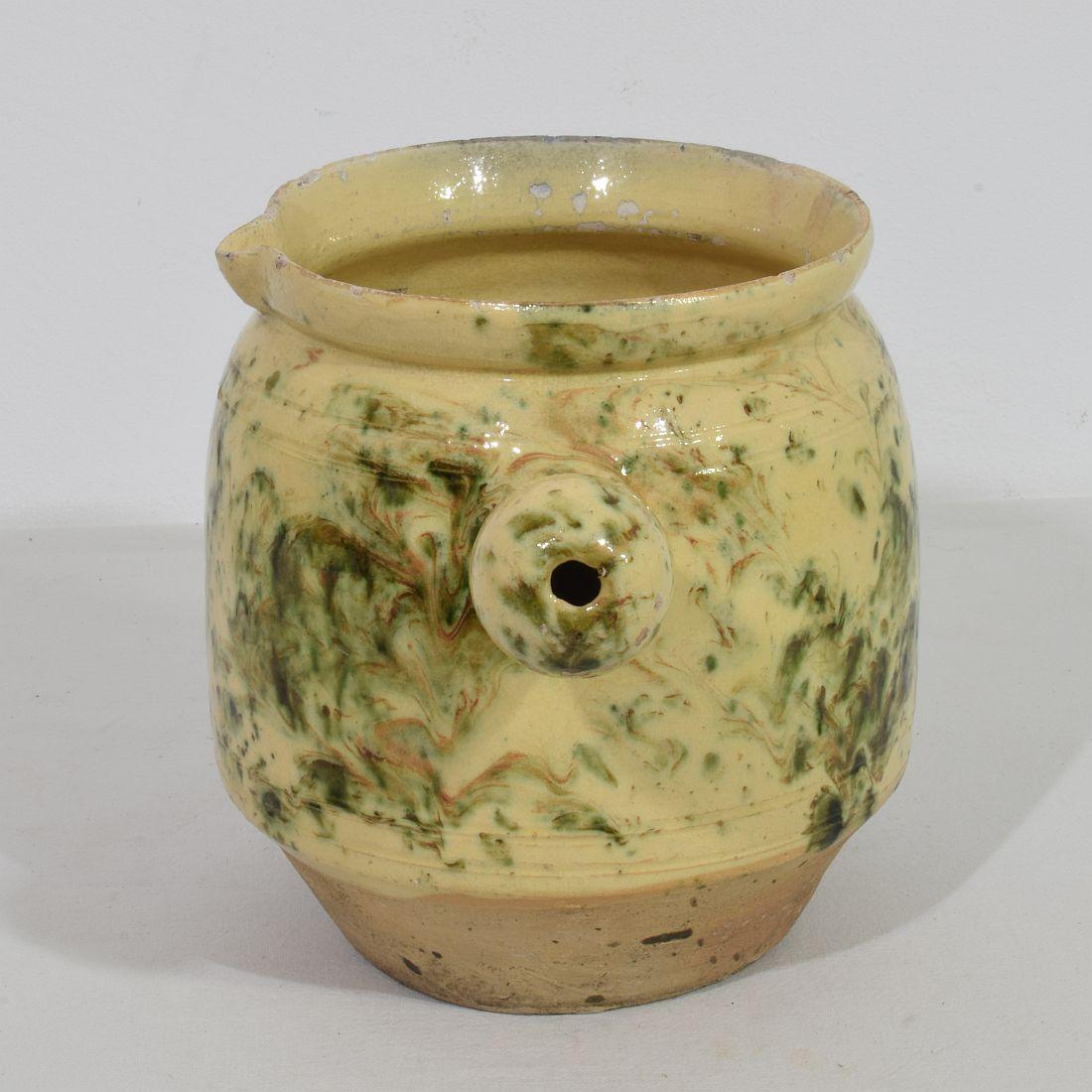 19th Century, French Provencal Glazed Earthenware Jug For Sale 2