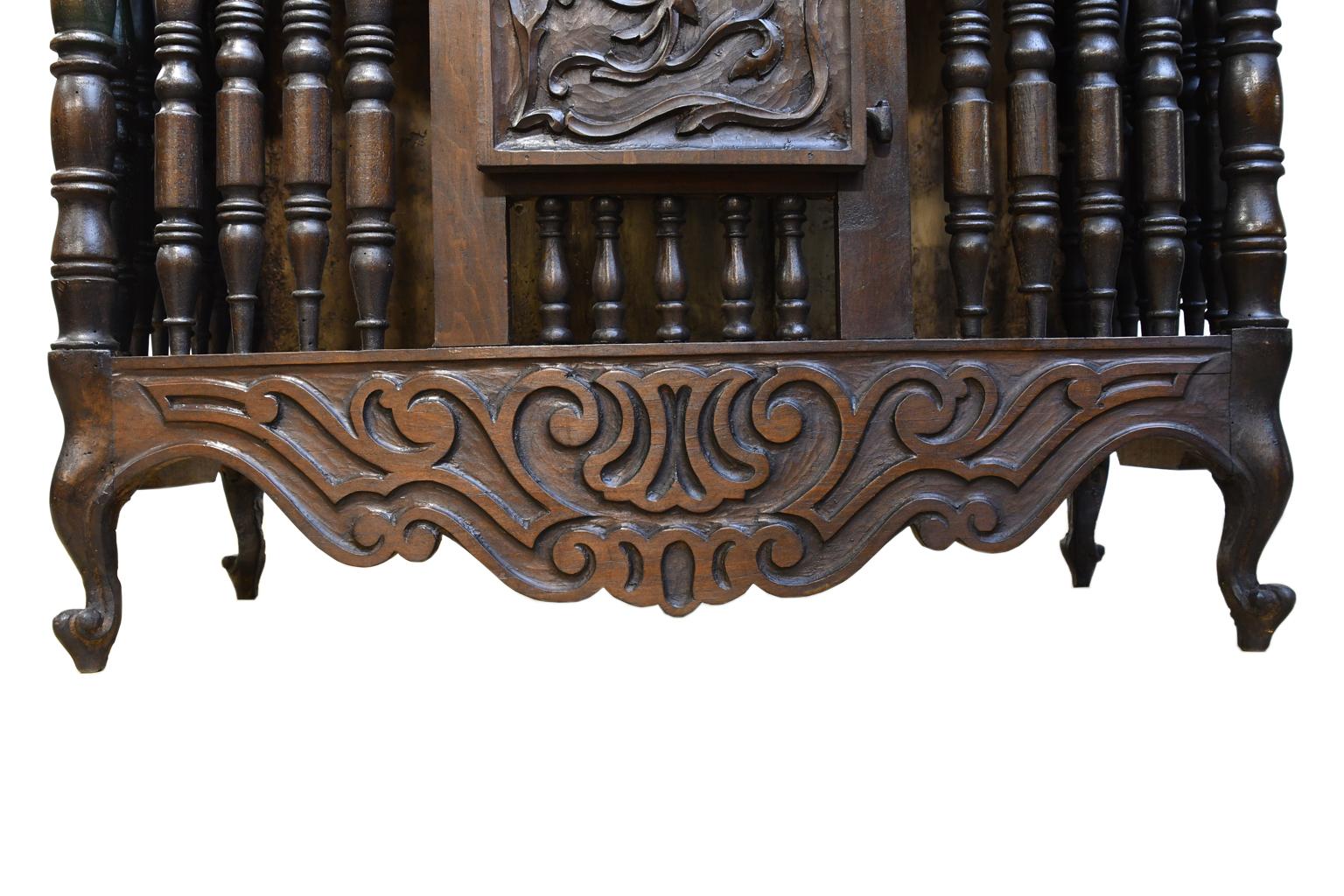 19th Century French Provencal Panetière Bread Cupboard in Carved Chestnut For Sale 4