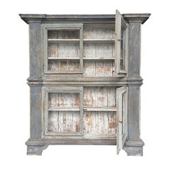 19th Century French Provencal Pine Library Bookcase - Antique Buffet Cabinet