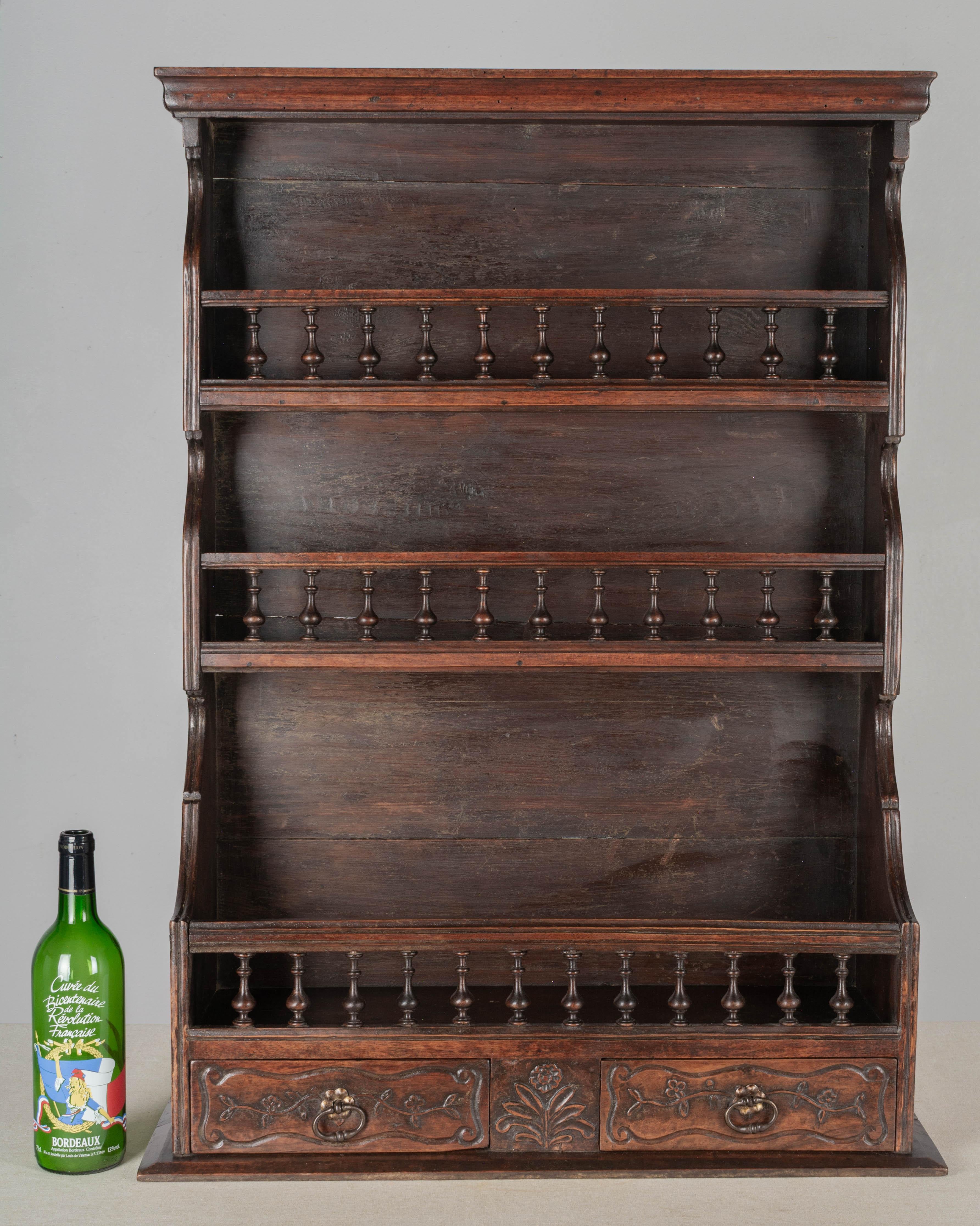 19th Century French Provençal Wall Shelf or Plate Rack 3