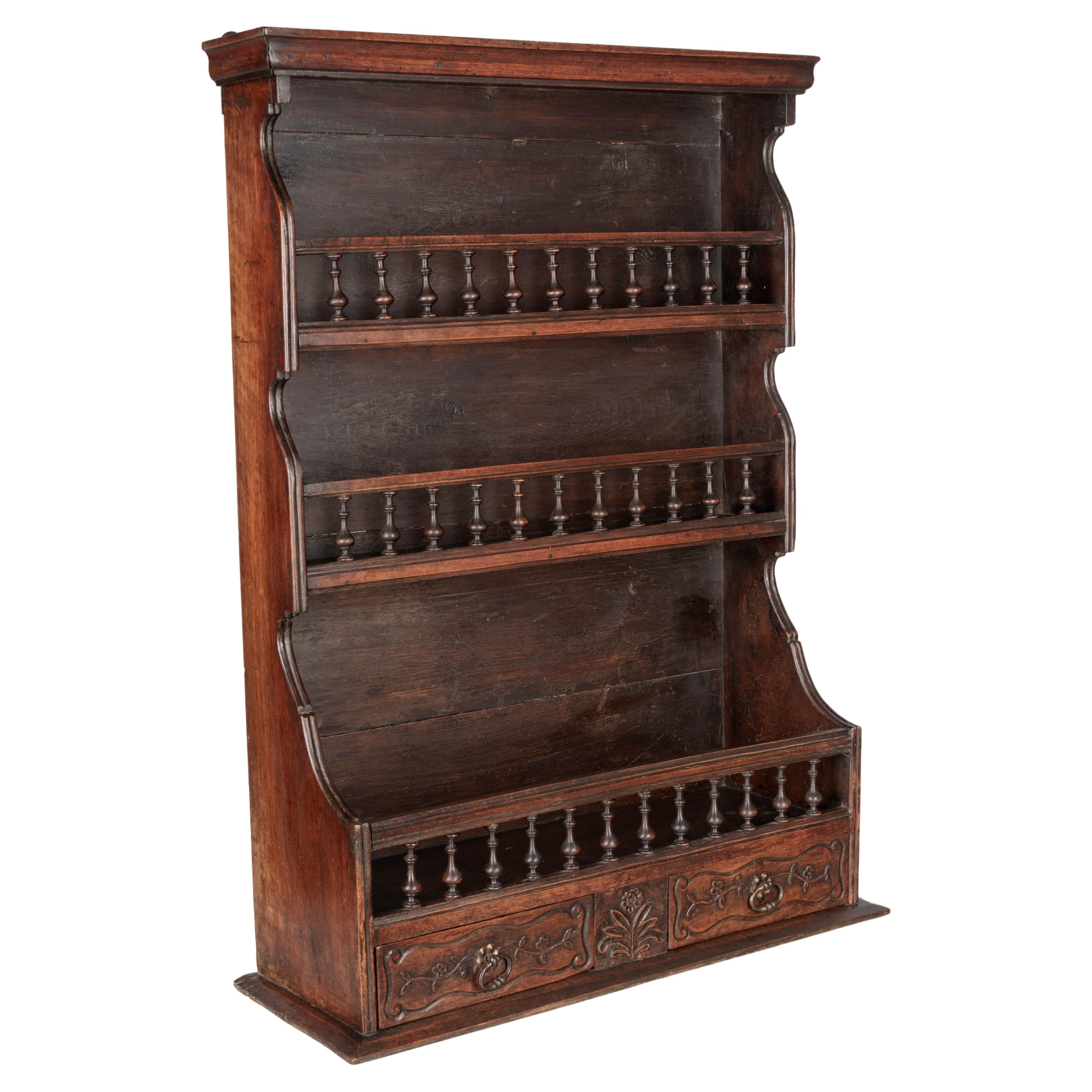 19th Century French Provençal Wall Shelf or Plate Rack