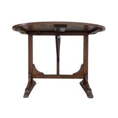 19th Century French Provencal Walnut Folding Wine Table - Antique Center Table