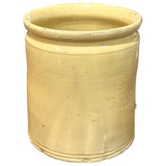 19th Century French Provençal Yellow Glazed Terracotta Storage Pot