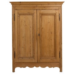 19th Century French Pine Armoire, Rustic Provence Tall Storage