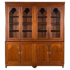 19th Century French Provincial 4 Door Bookcase or Cabinet