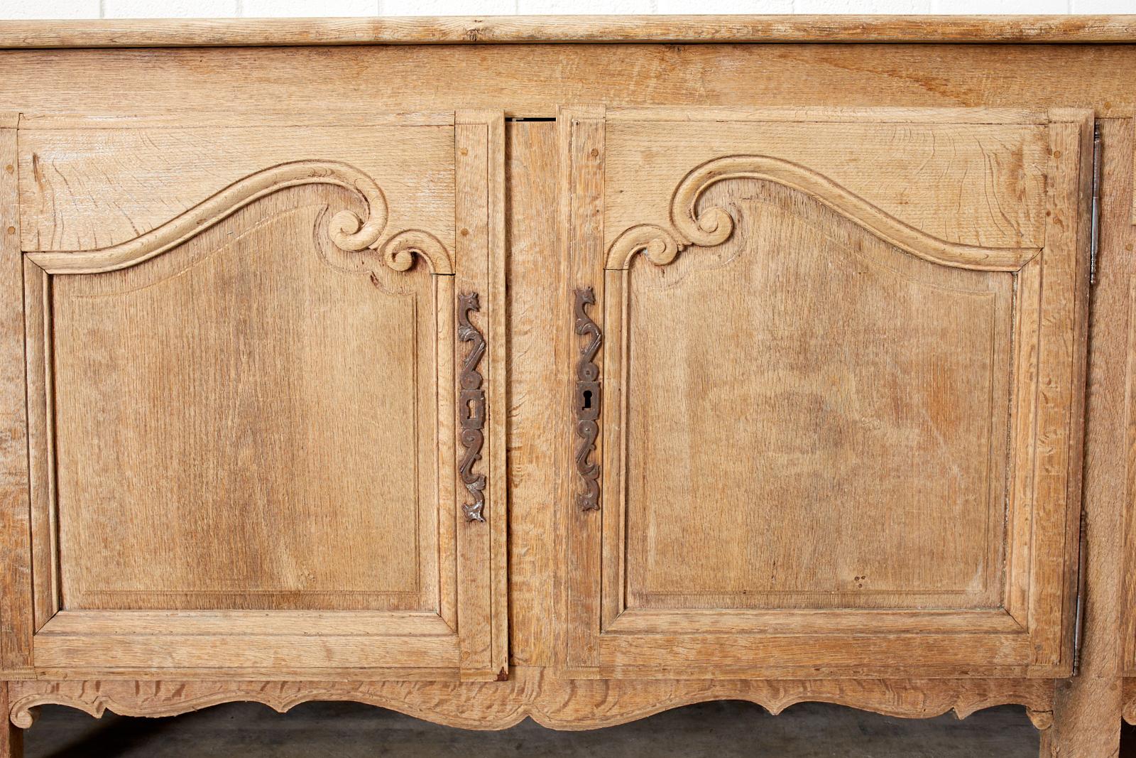 19th Century French Provincial Bleached Oak Sideboard Enfilade 4