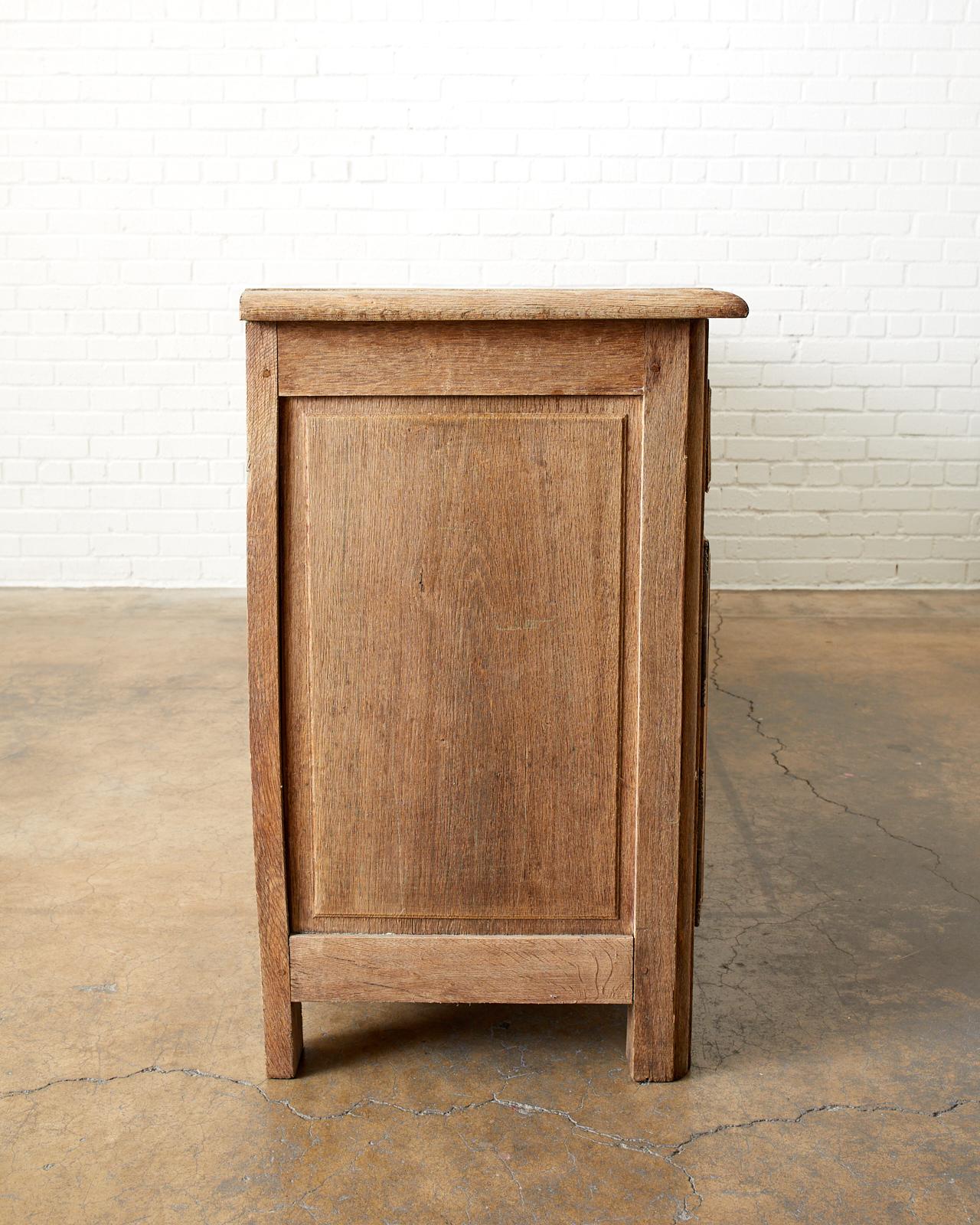 19th Century French Provincial Bleached Oak Sideboard Enfilade 6
