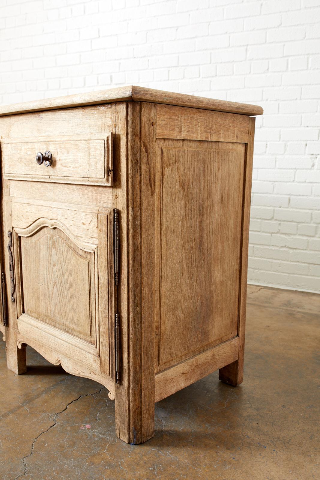 19th Century French Provincial Bleached Oak Sideboard Enfilade 10