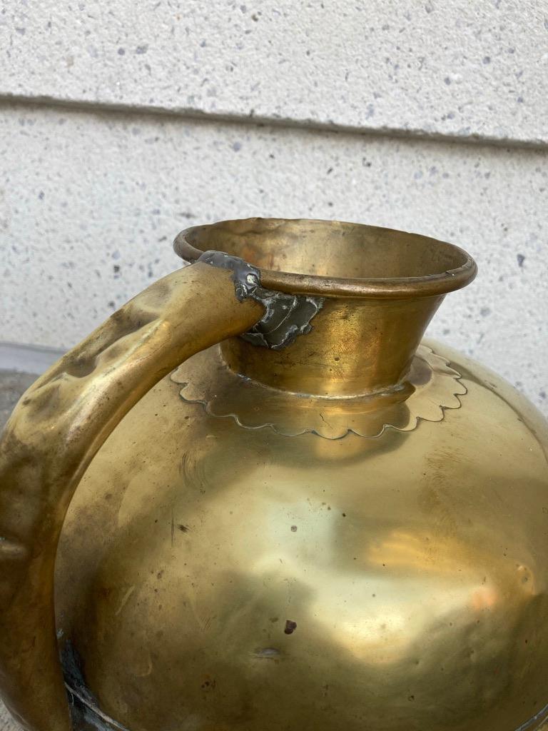 19th Century French Provincial Brass Milk Jug 8