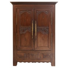 19th Century French Provincial Breton Folk-Art Cabinet or Armoire