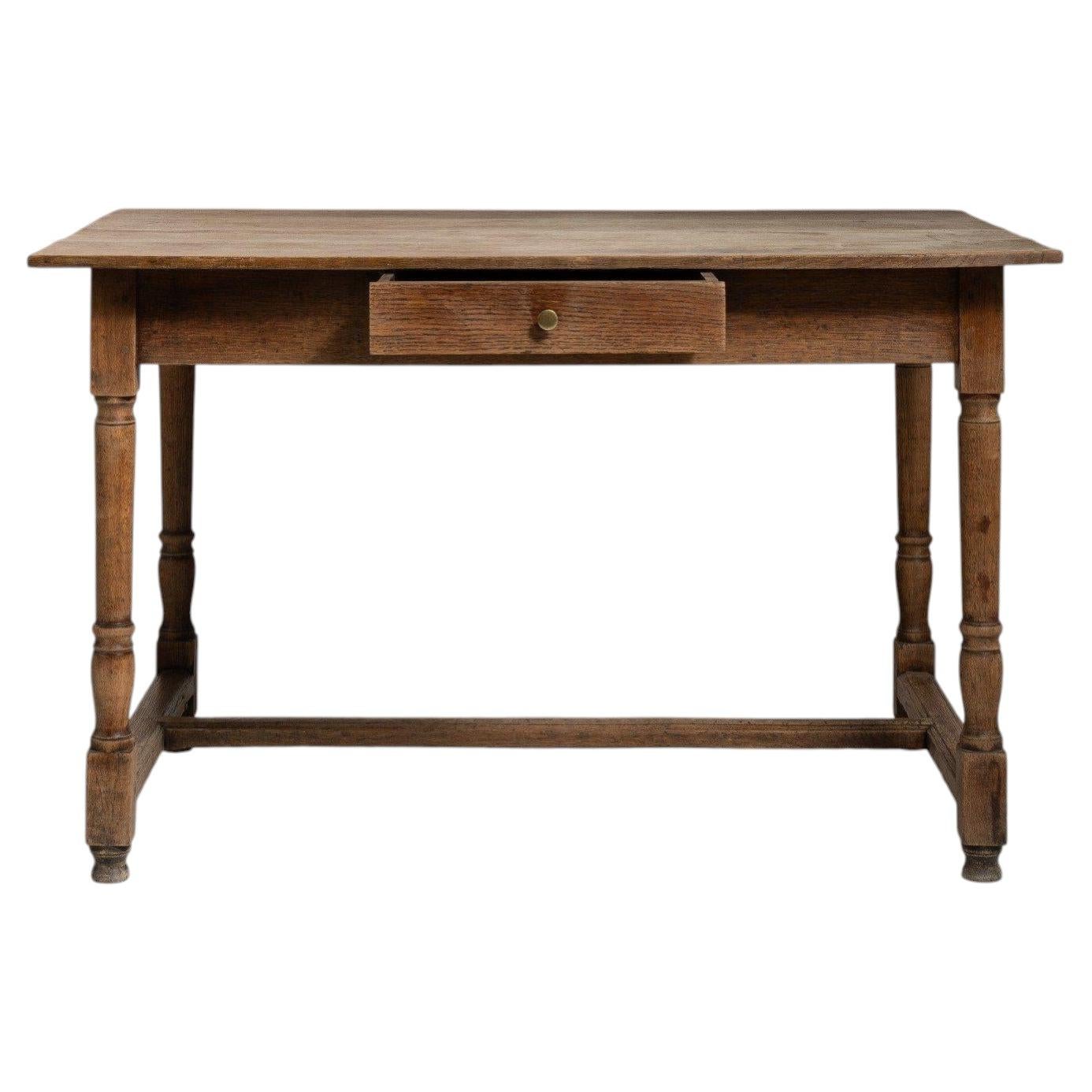 19th Century French Provincial Brown Wood Side Table
